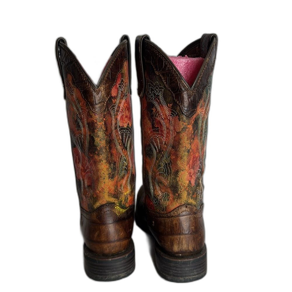 Durango Mustang Women's Faux Exotic Western Pull-on Boot size 7.5 M rodeo cute - Picture 7 of 11